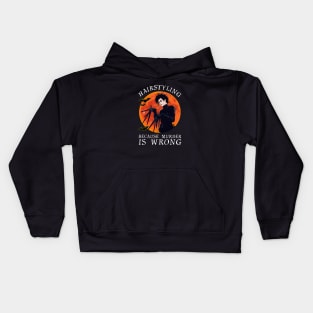 Edward Scissorhands Hairstyling Because Murder Is Wron Kids Hoodie